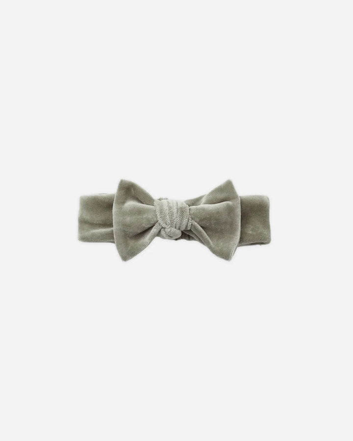 Velour Bow Headband Spruce