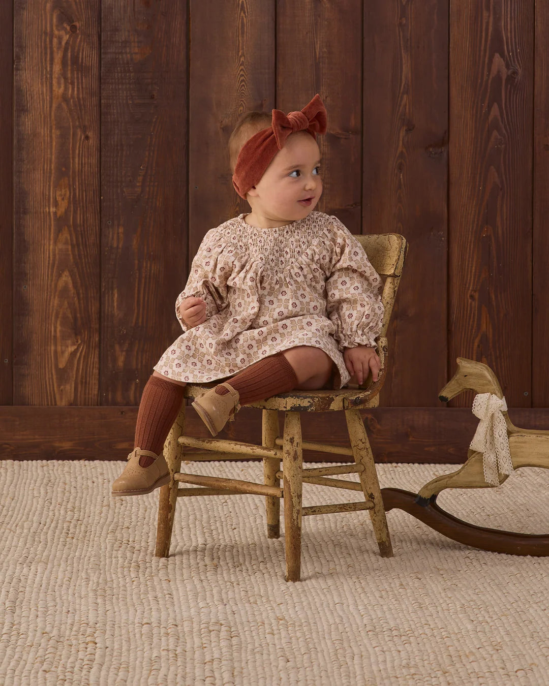 Velour Bow Headband Redwood