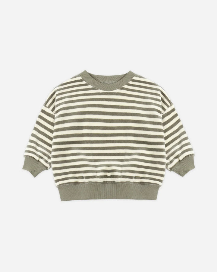 Velour Relaxed Sweatshirt Spruce Stripe