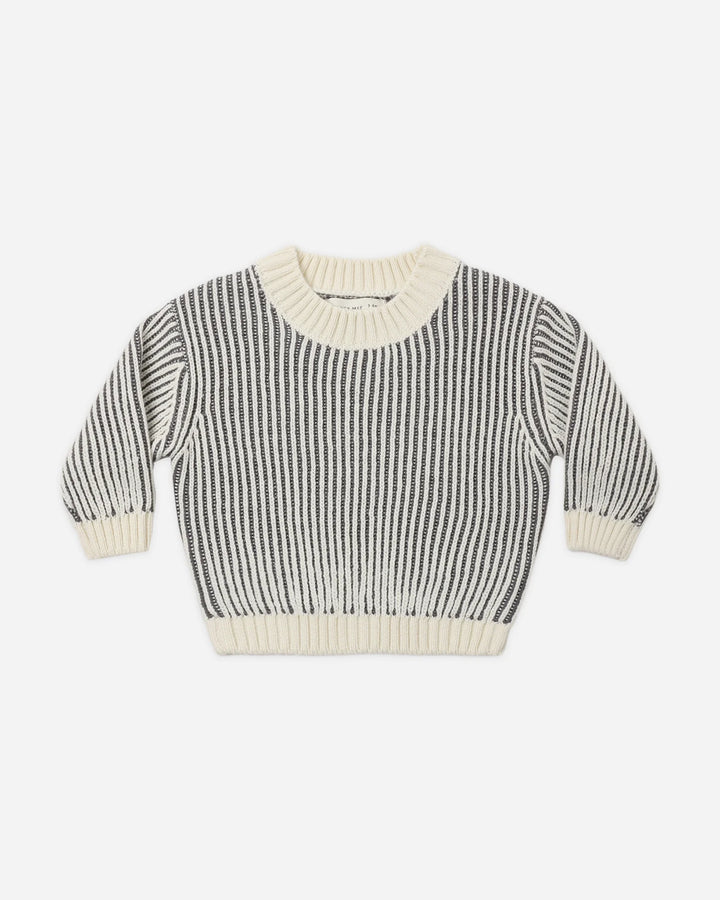ORGANIC Relaxed Knit Sweater Midnight Stripe