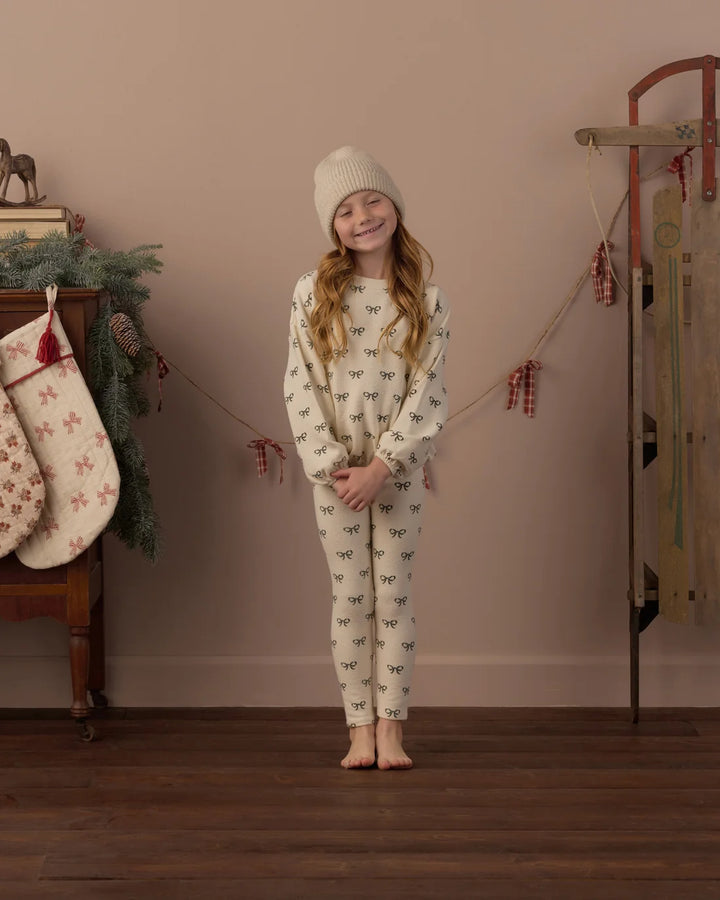 Spongey Knit Set Evergreen Bows
