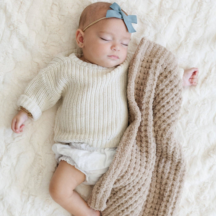 WAFFLE BAMBONI Mini Blanket • Wheat