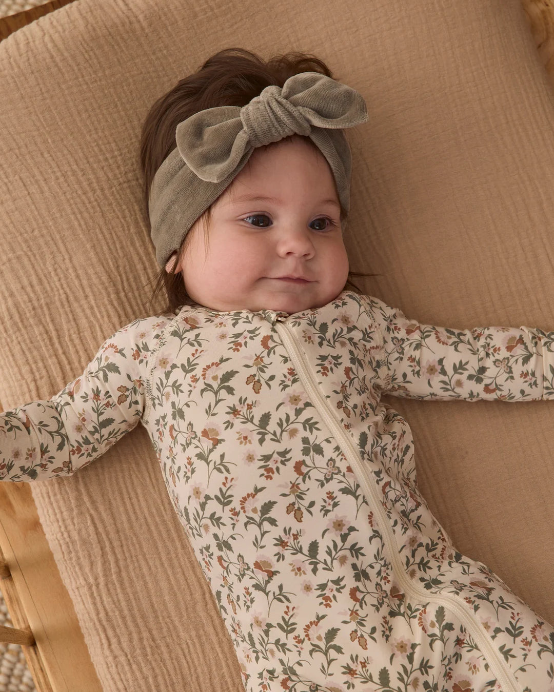 Velour Bow Headband Spruce