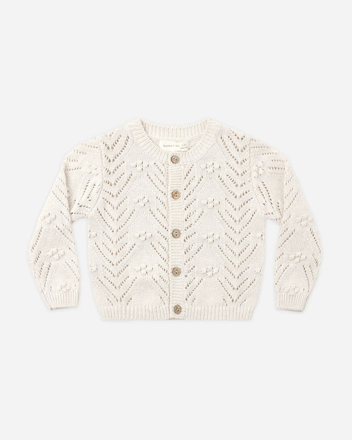 ORGANIC Knit Cardigan Heathered Oatmeal