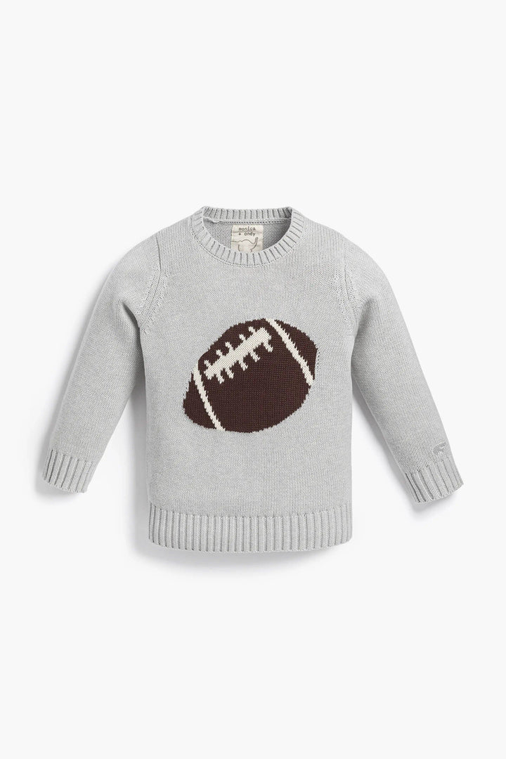 Organic Knit Sweater Vintage Footballs