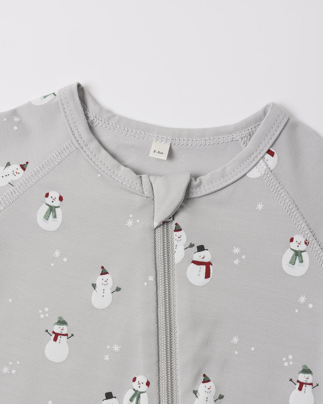 Bamboo Zip Footie Snowman