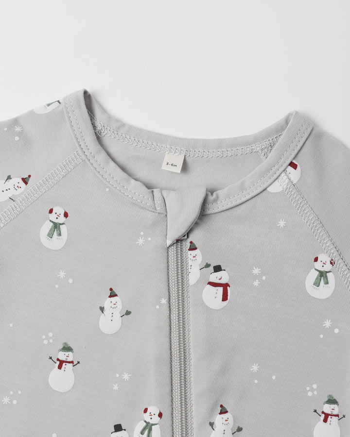 Bamboo Zip Footie Snowman