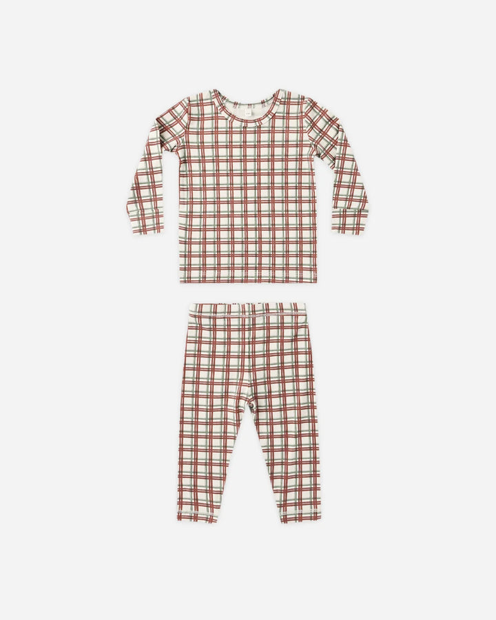Bamboo Pajama Set Redwood Check