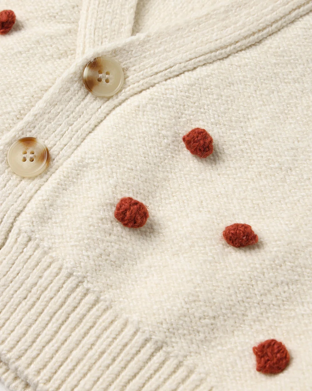Boxy Crop Cardigan Ruby Bobble