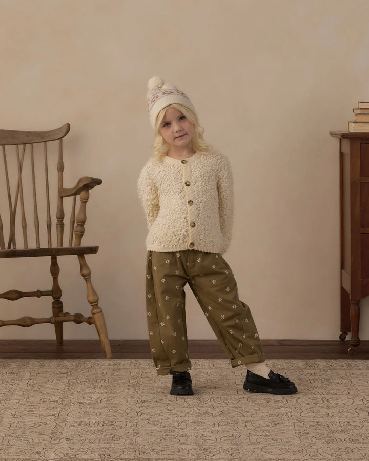 Barrel Pant Embroidered Daisies