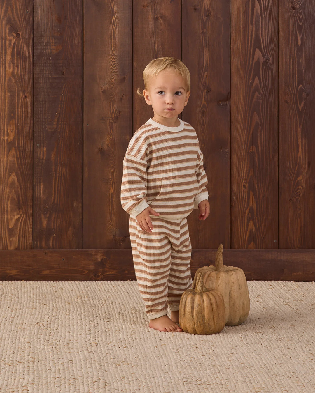 ORGANIC Waffle Slouch Set Spice Stripe