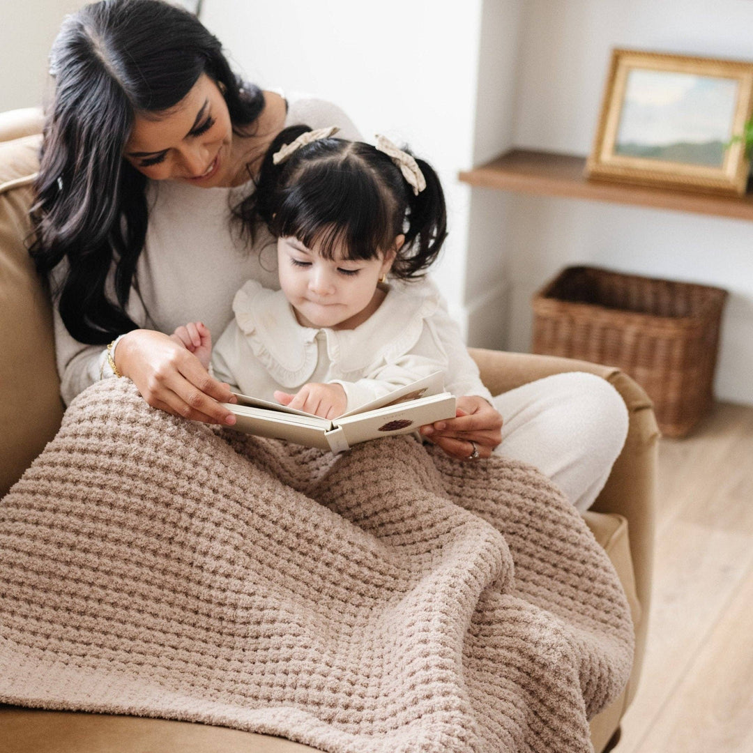 Waffle Knit Receiving Blanket Wheat