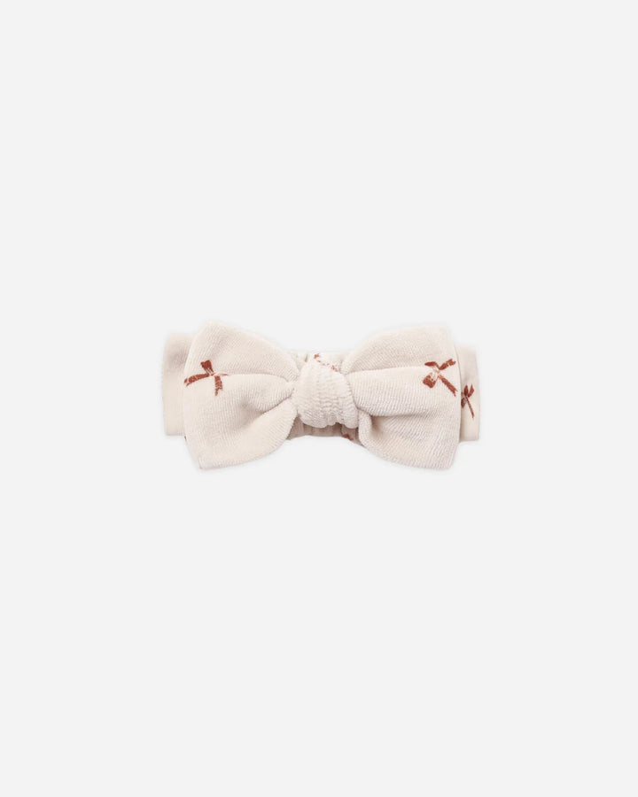 Velour Bow Headband Red Bows