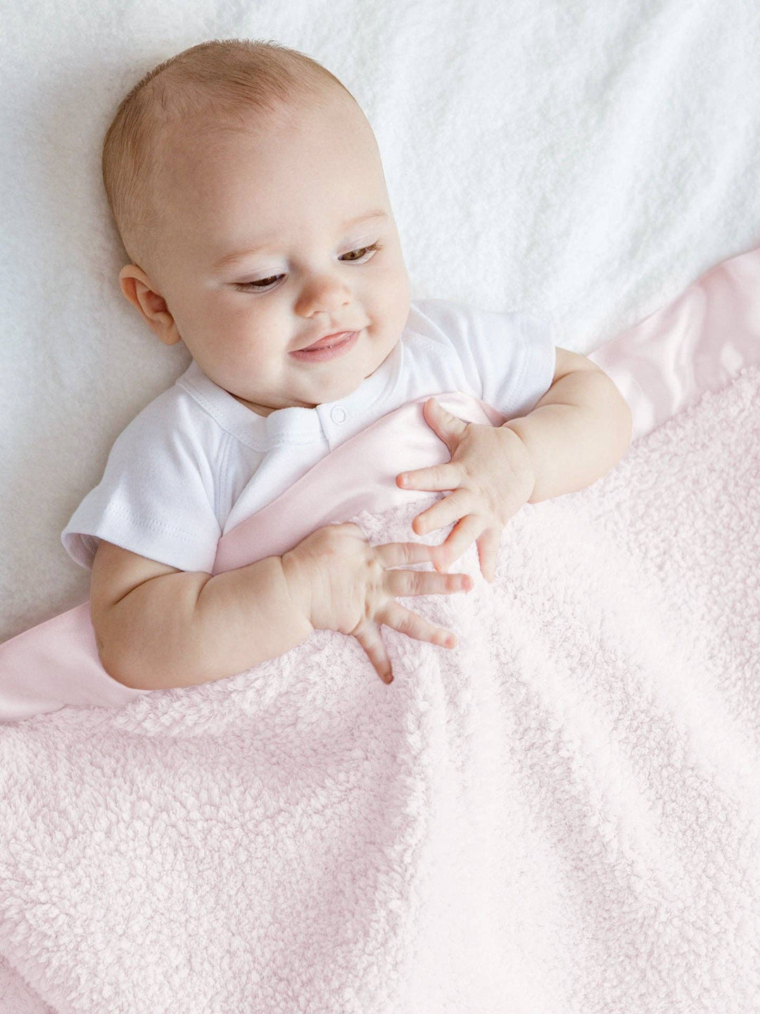LITTLE GIRAFFE Pink Chenille Baby Blanket