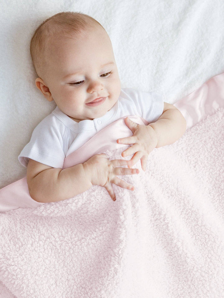 LITTLE GIRAFFE Pink Chenille Baby Blanket