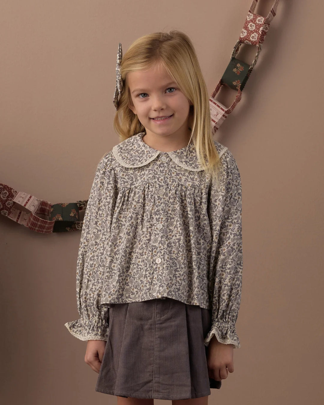 Kat Blouse Slate Floral