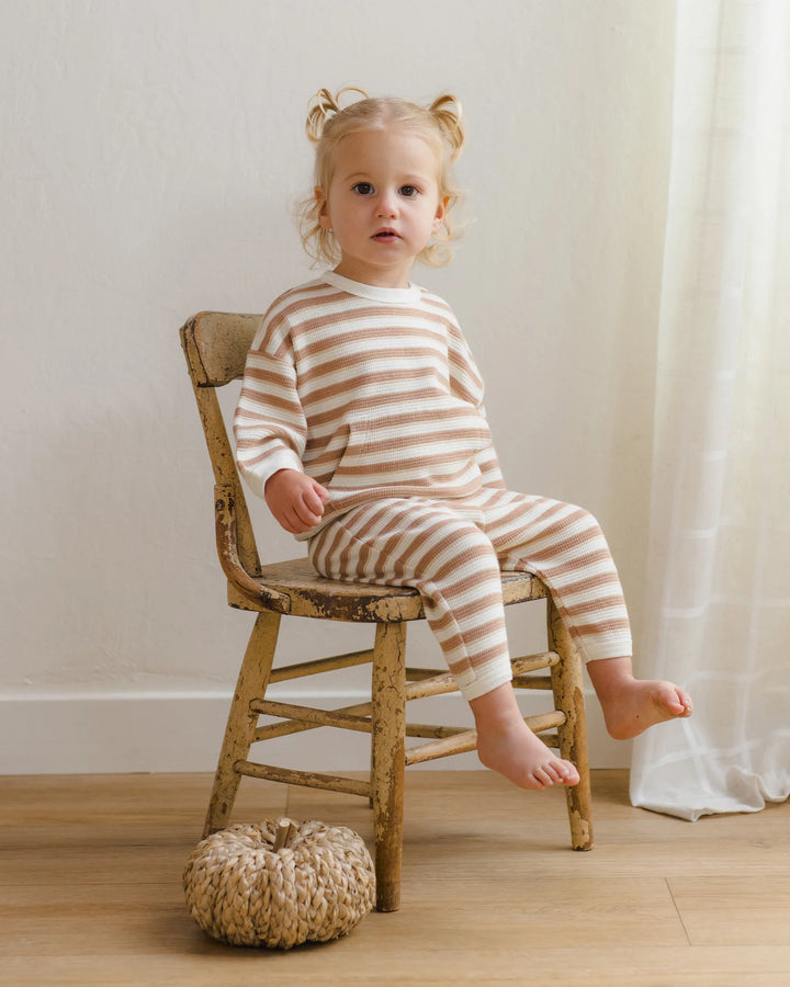 ORGANIC Waffle Slouch Set Spice Stripe