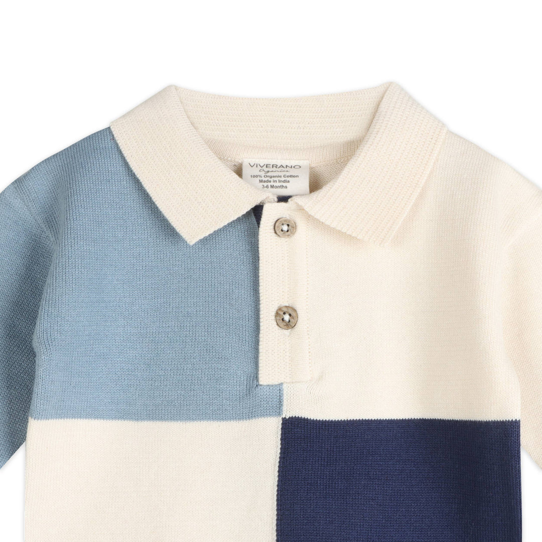 Luke Color Block Knit Baby Polo &amp; Pant Set (Organic Cotton)