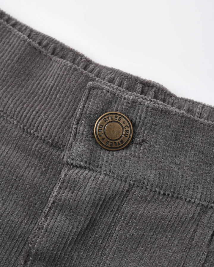 Pleated Denim Skirt Slate