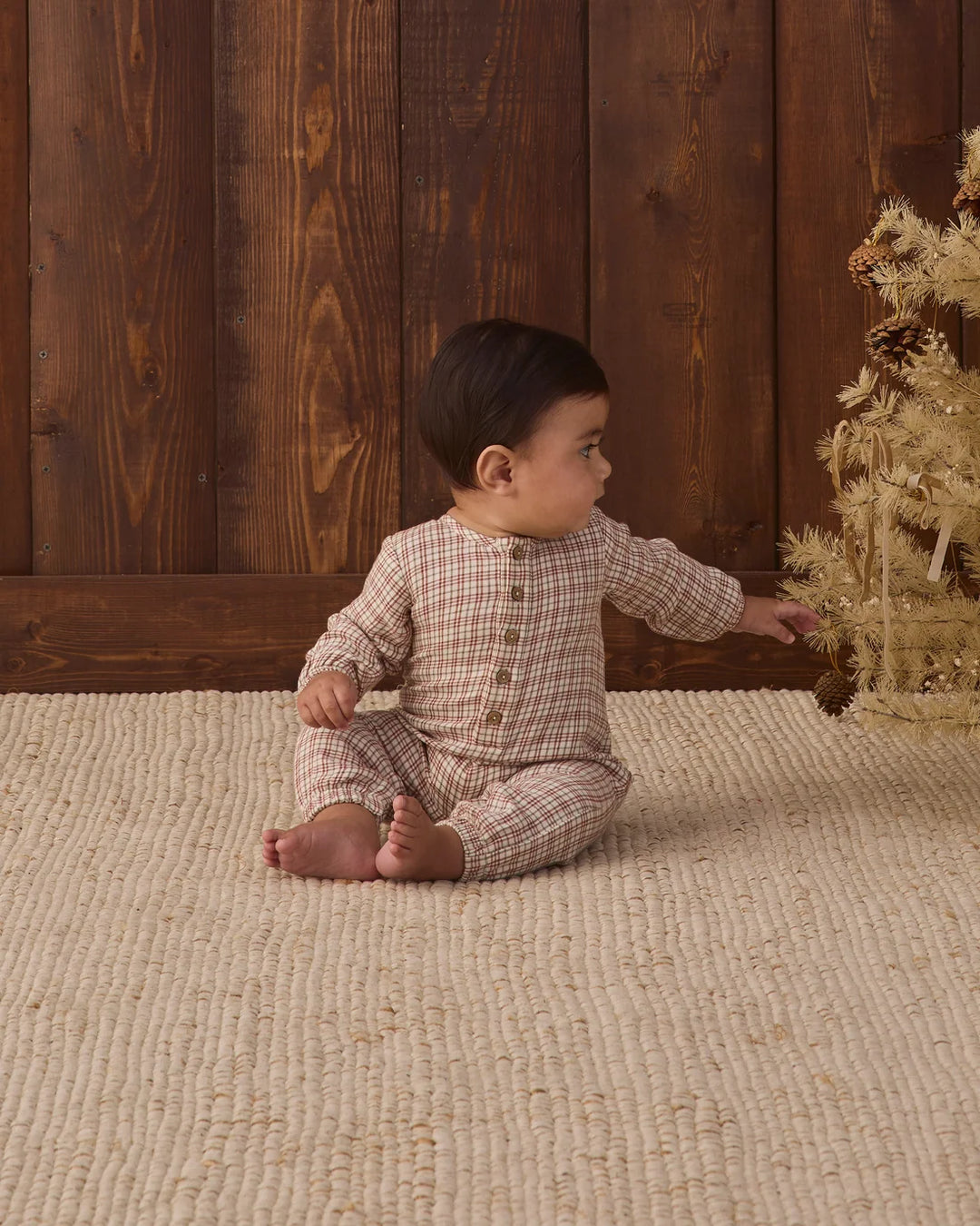 Woven Jumpsuit Christmas Plaid