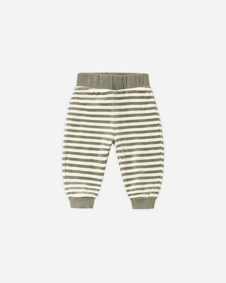 Velour Relaxed Sweatpant Spruce Stripe