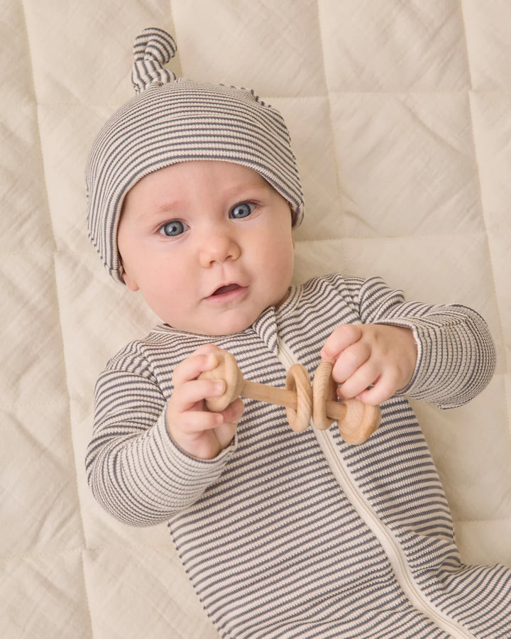 ORGANIC Waffle Sleep Set Midnight Microstripe