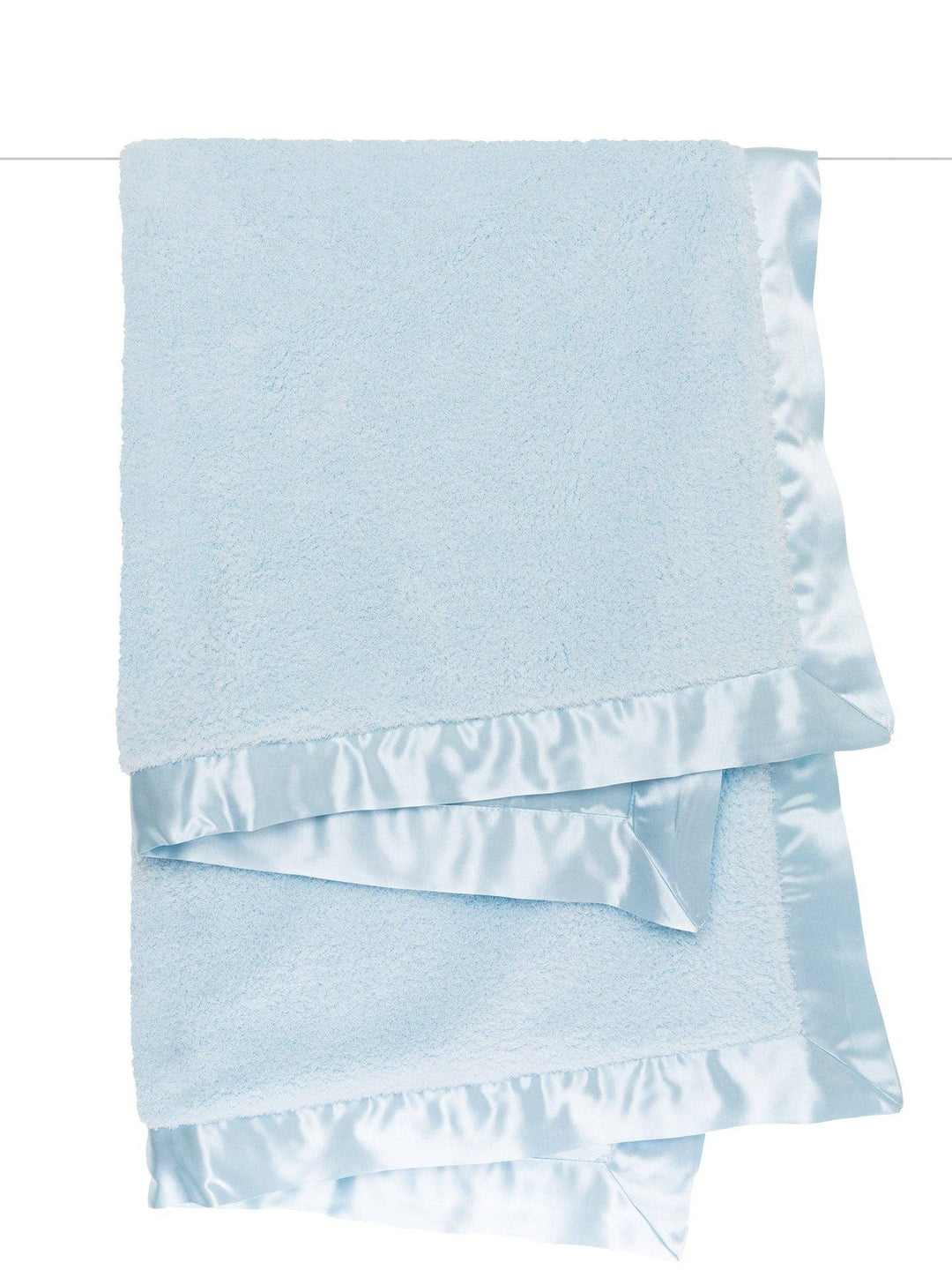 LITTLE GIRAFFE Blue Chenille Satin™ Back Baby Blanket