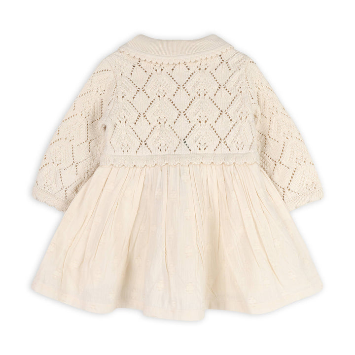 Phoebe Organic Cotton Pointelle Sweater Baby Dress Natural