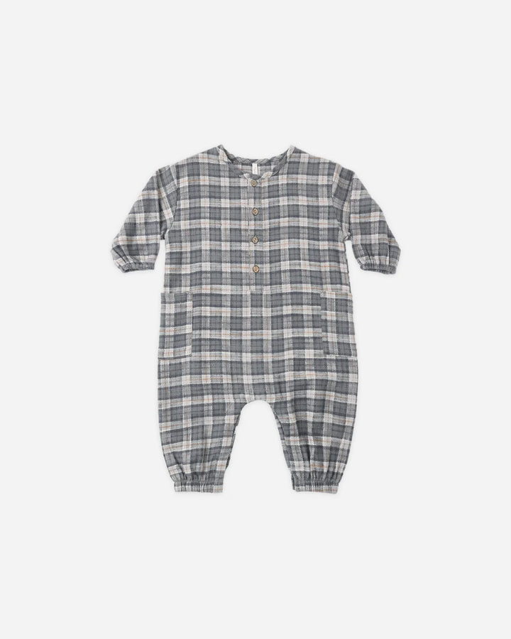 Relaxed Woven Jumpsuit Winter Plaid