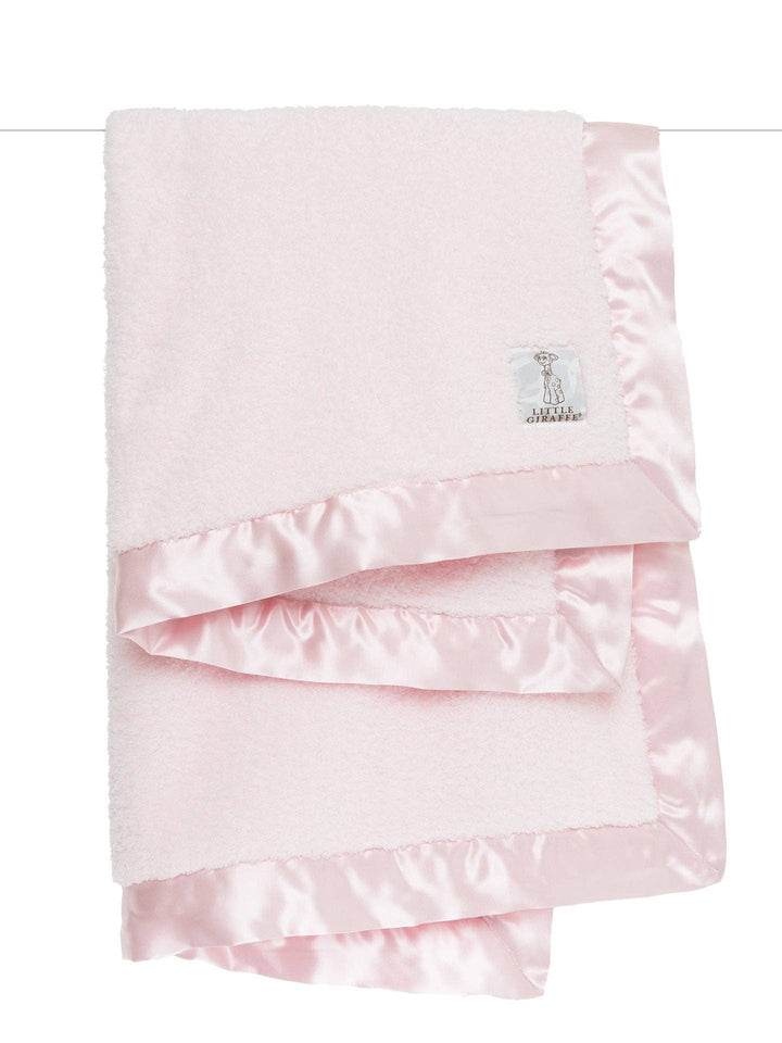 LITTLE GIRAFFE Pink Chenille Baby Blanket
