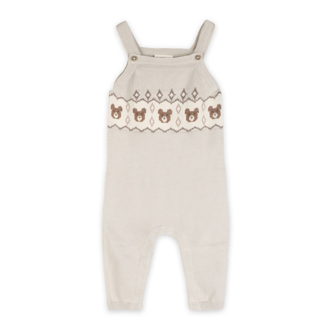 Bear Fair Isle Knit Baby Overall Set (Organic Cotton)