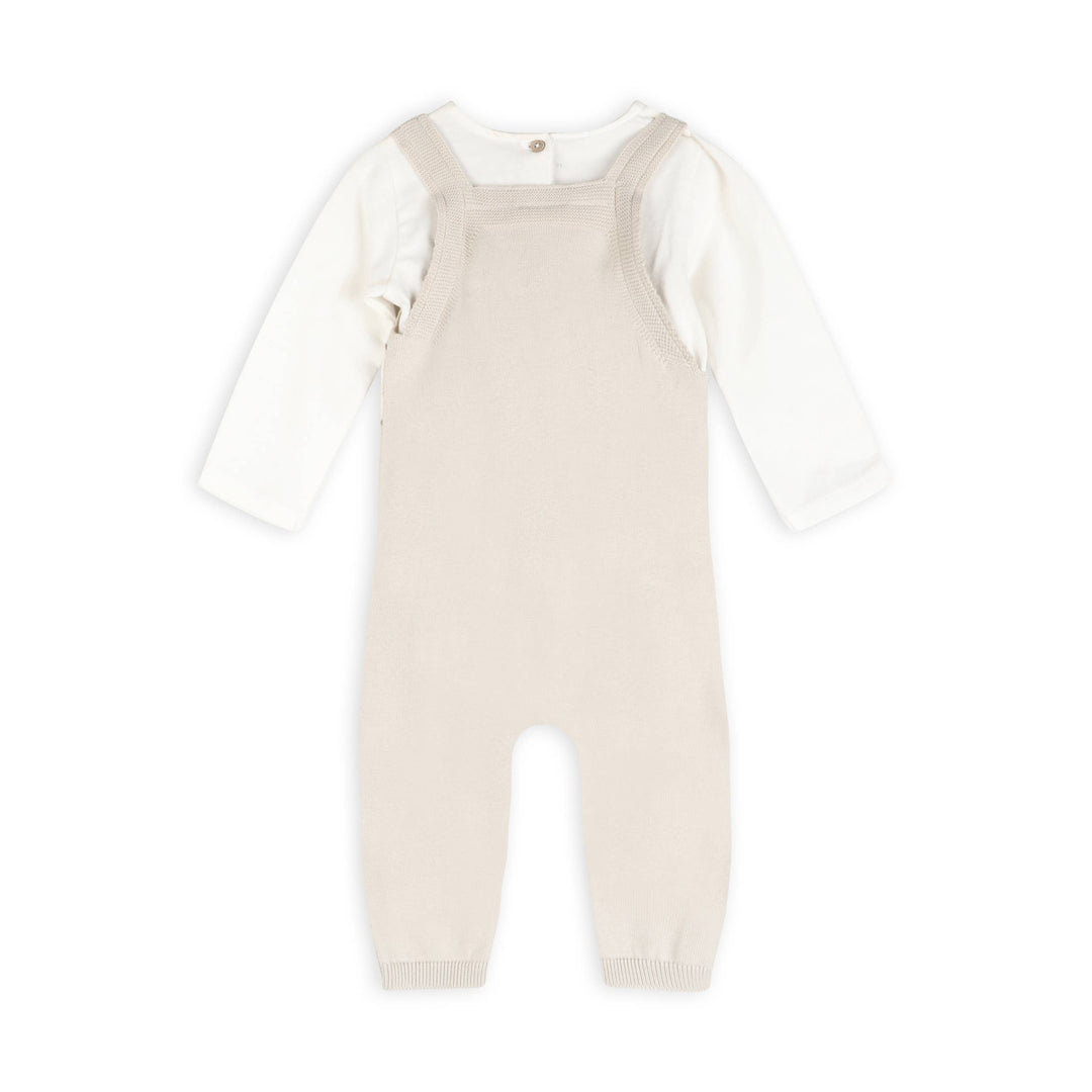Bear Fair Isle Knit Baby Overall Set (Organic Cotton)