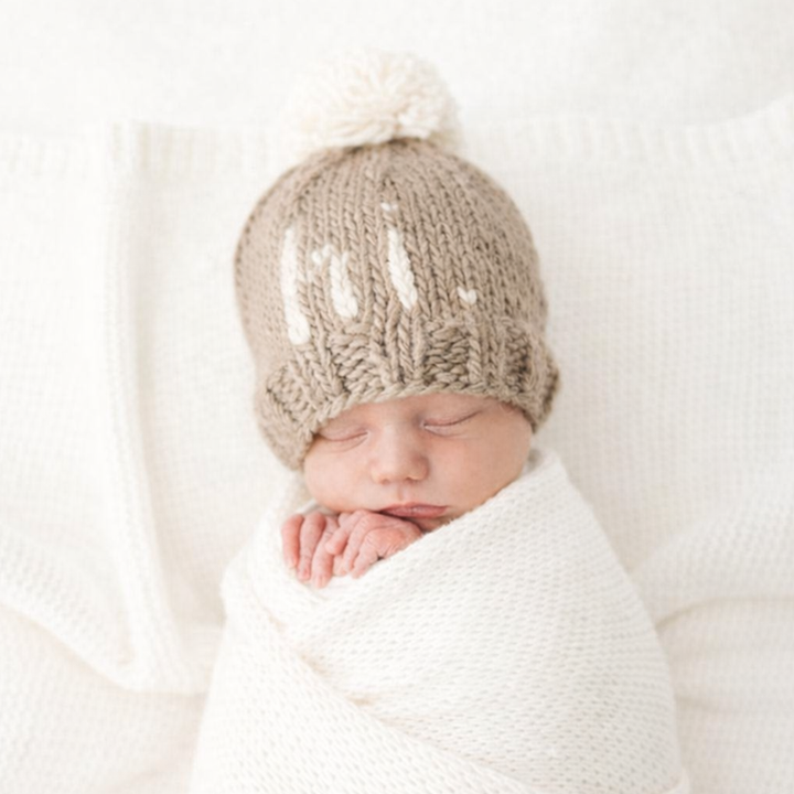 Hi. Pebble Brown Hand Knit Beanie Hat