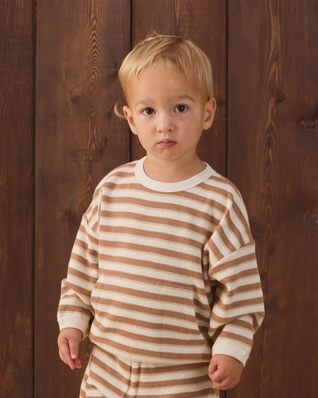 ORGANIC Waffle Slouch Set Spice Stripe