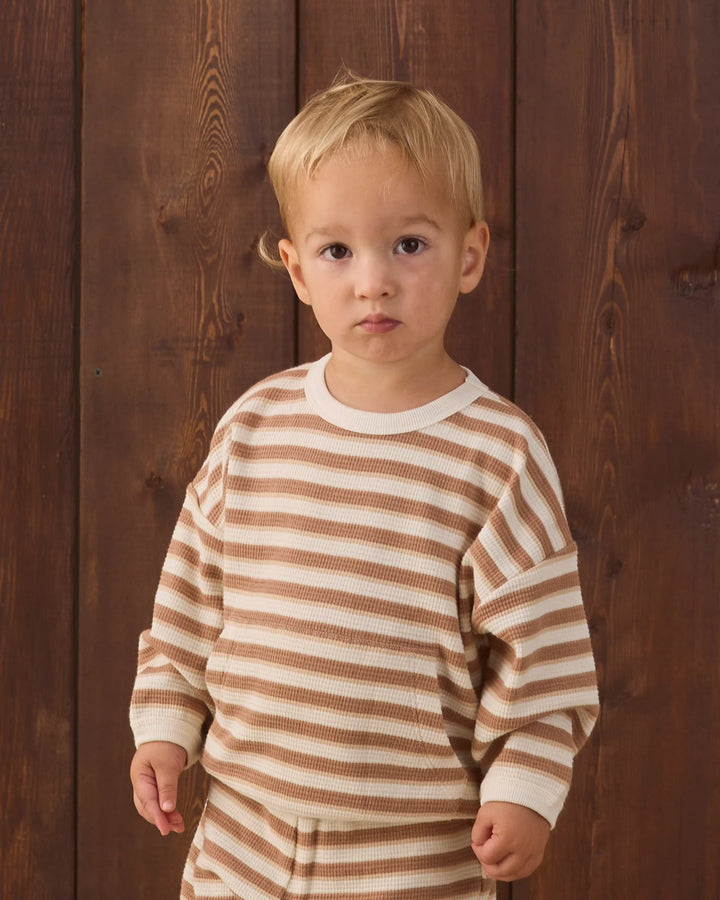 ORGANIC Waffle Slouch Set Spice Stripe