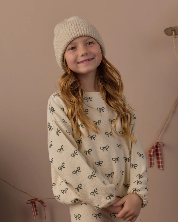 Spongey Knit Set Evergreen Bows