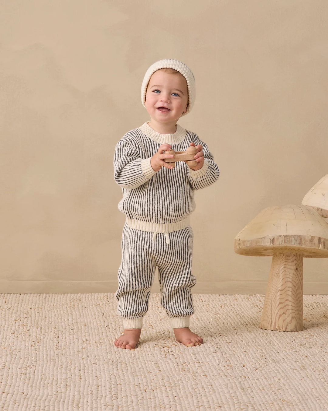 ORGANIC Relaxed Knit Sweater Midnight Stripe