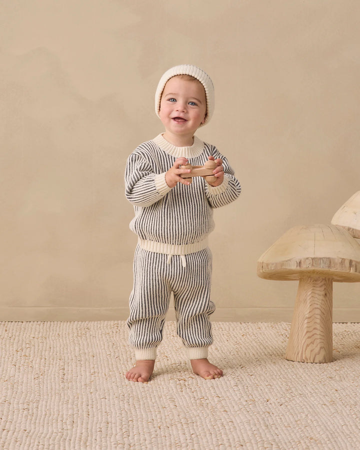 ORGANIC Relaxed Knit Sweater Midnight Stripe