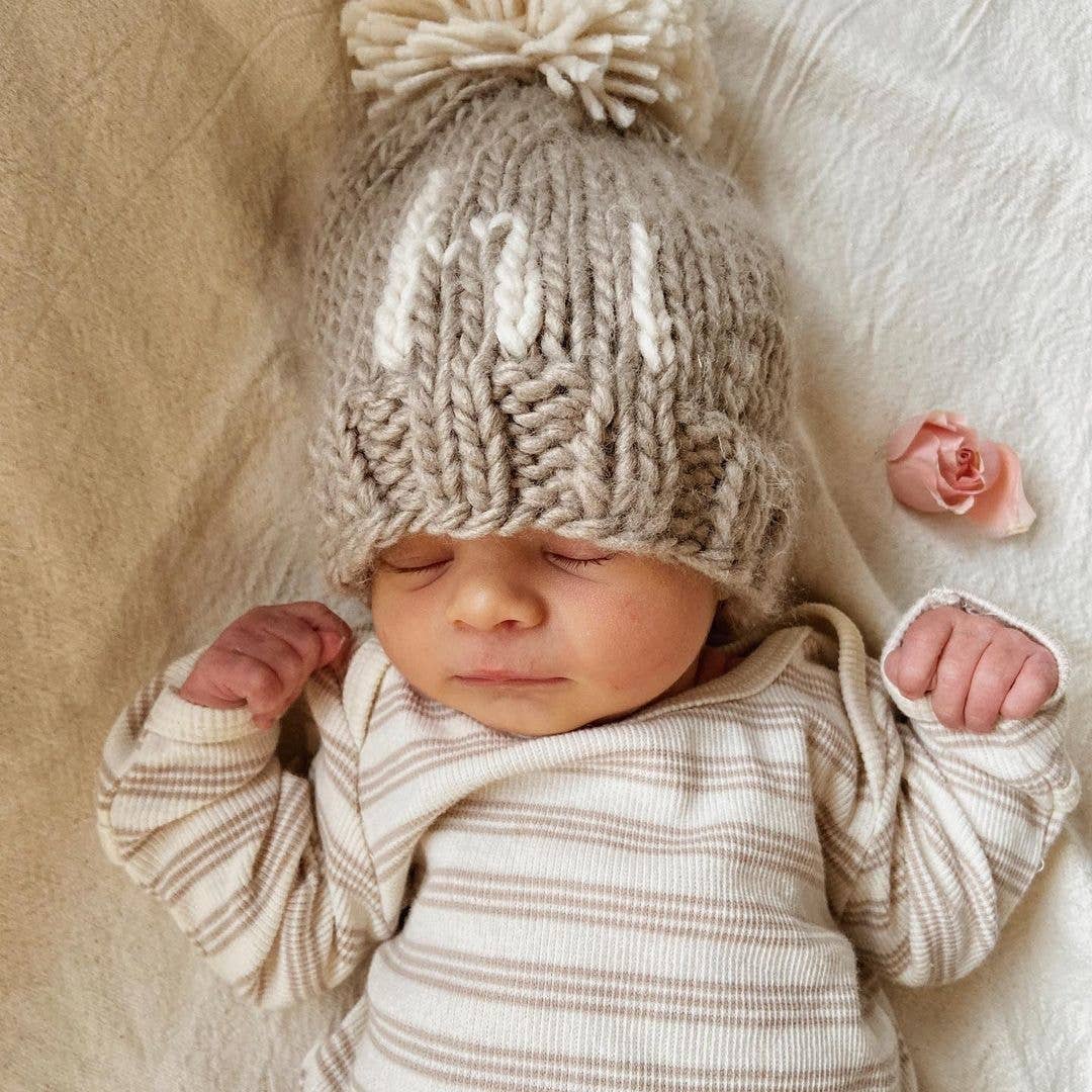Hi. Pebble Brown Hand Knit Beanie Hat