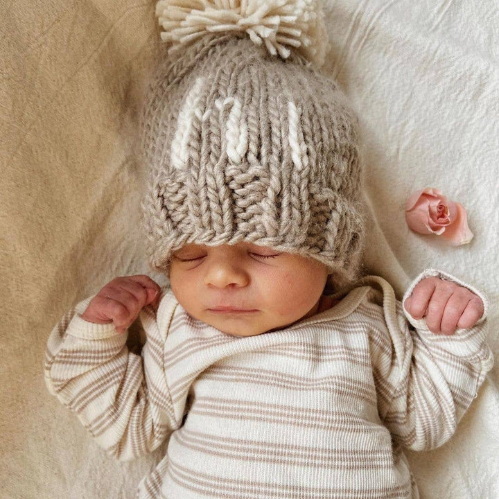 Hi. Pebble Brown Hand Knit Beanie Hat