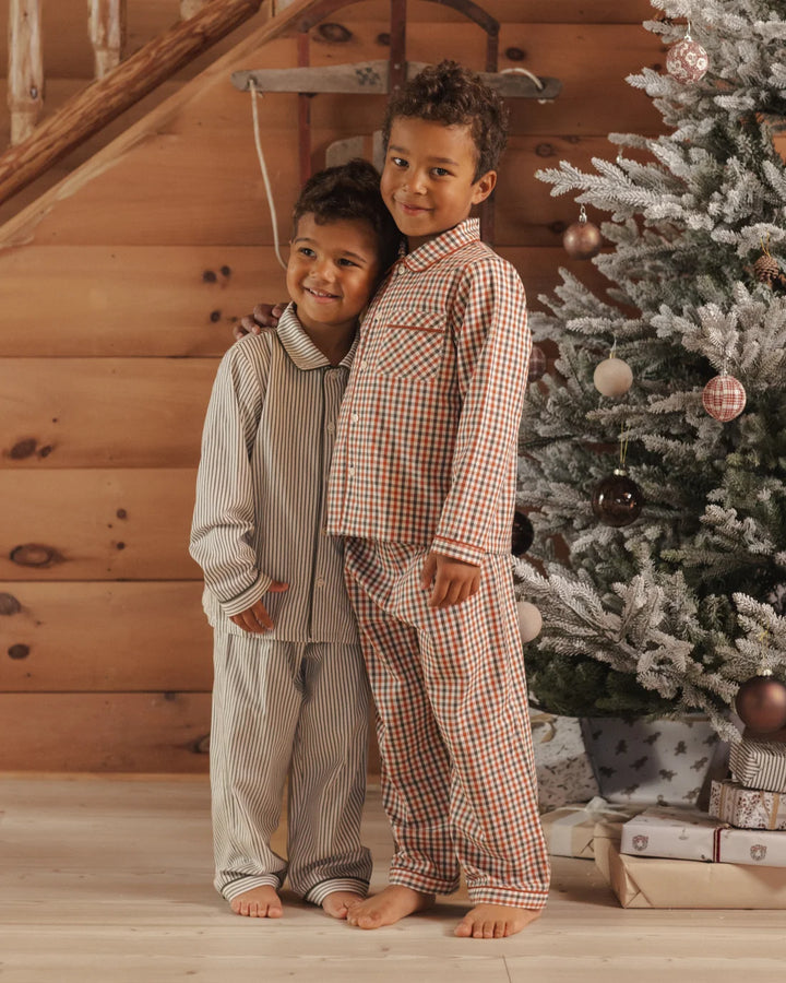 Long Sleeve Pajamas Evergreen Stripe