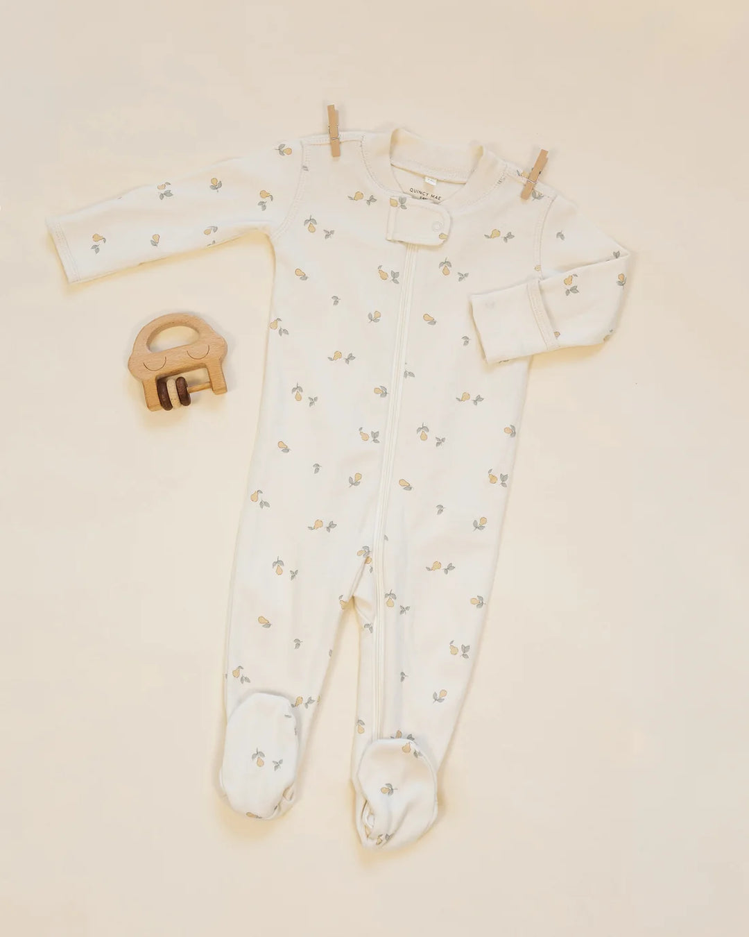 ORGANIC Zip Long Sleeve Sleeper Footie Pears