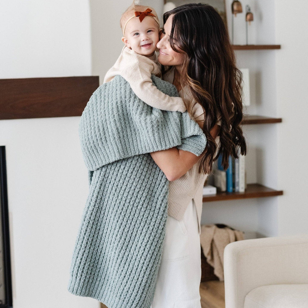 Waffle Knit Receiving Blanket Elm