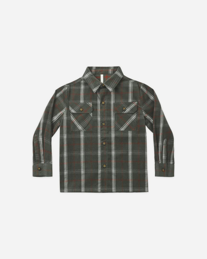 Pocketed Flannel Shirt Holiday Plaid