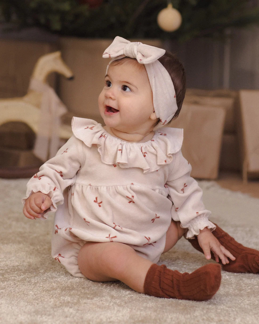 Velour Bow Headband Red Bows