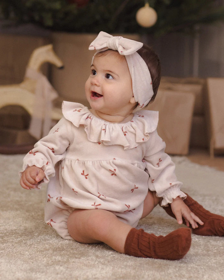 Velour Bow Headband Red Bows
