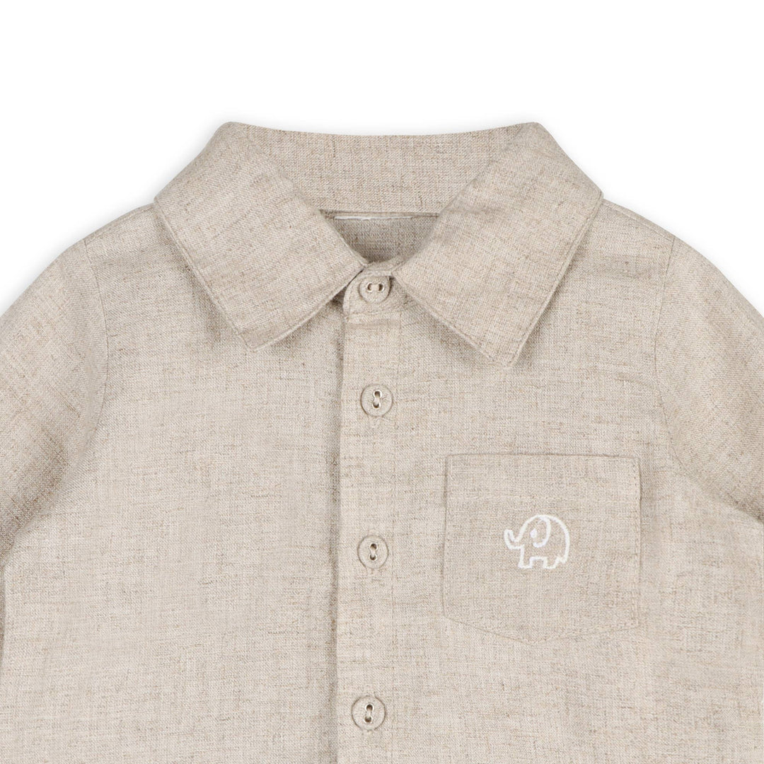 ORGANIC Embroidered Linen Shirt &amp; Pant Set