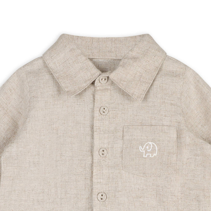 ORGANIC Embroidered Linen Shirt &amp; Pant Set
