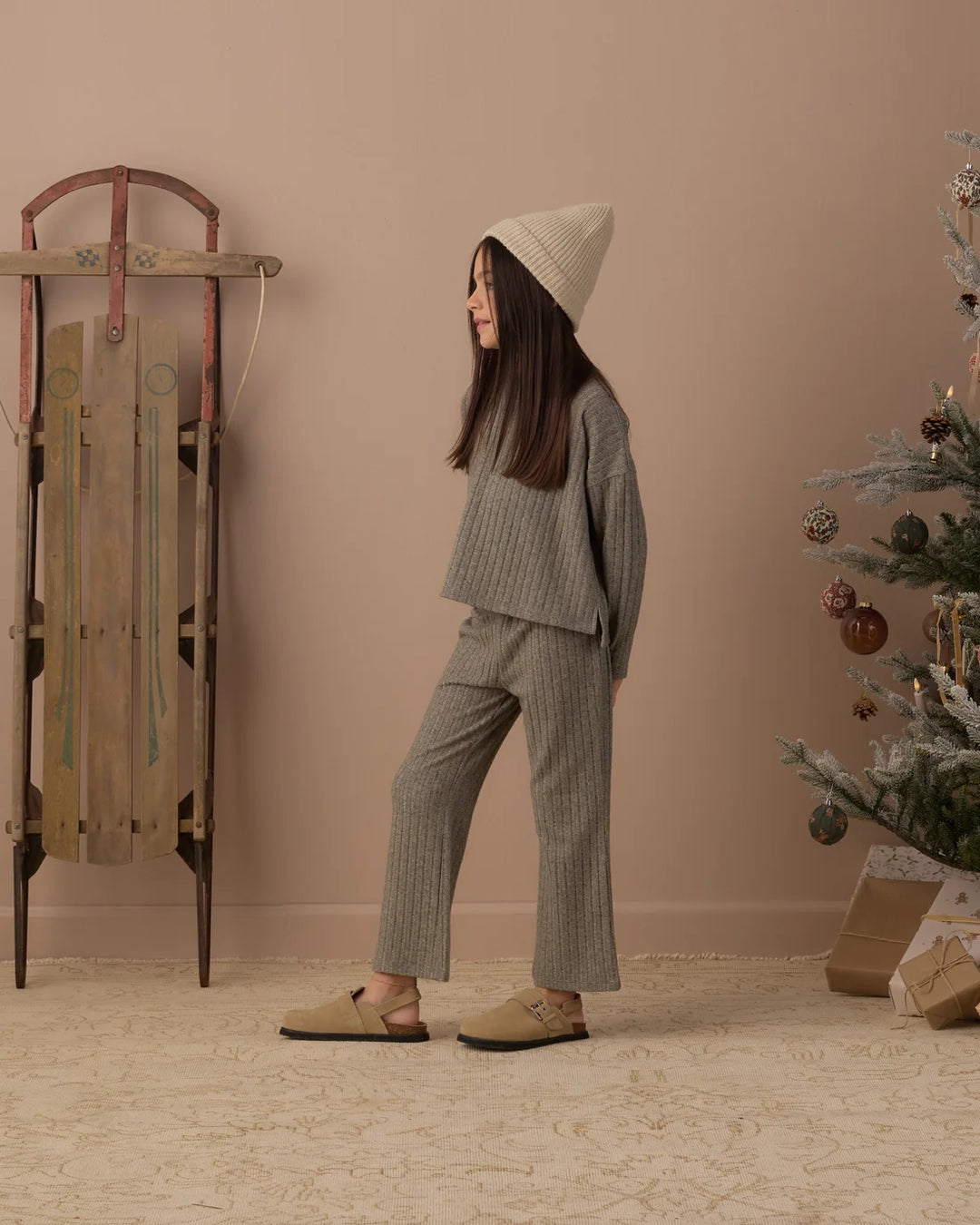 Cozy Rib Knit Set Evergreen