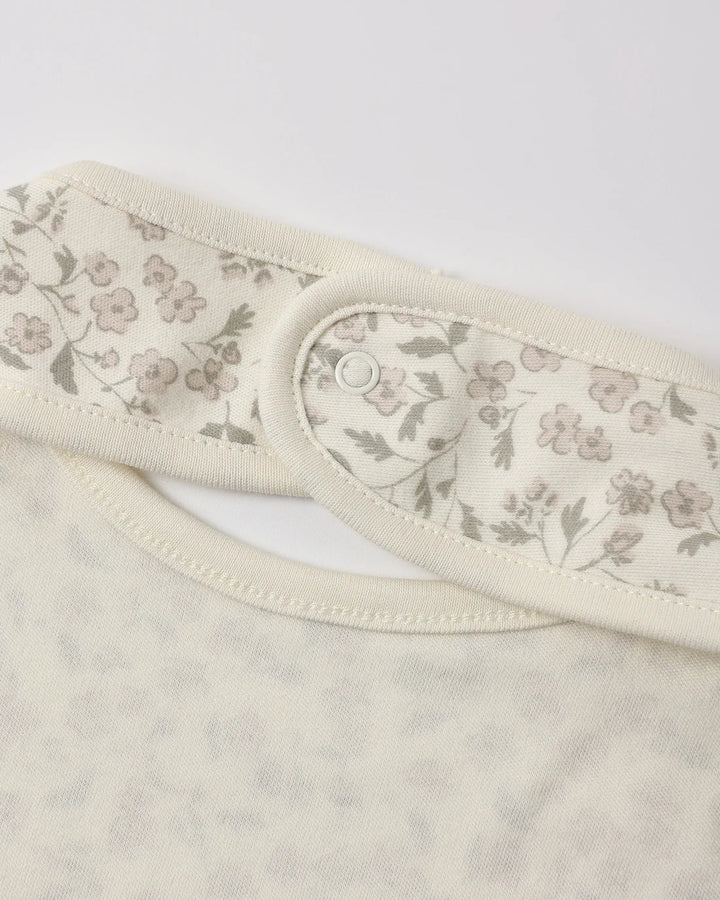 ORGANIC Jersey Snap Bib, 2 Pack Floret, Lilac Mist